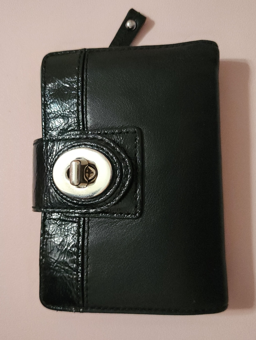 Vintage Coach Black Leather Turn-Lock Wallet Planner Tiktok Wallet Y2k Era